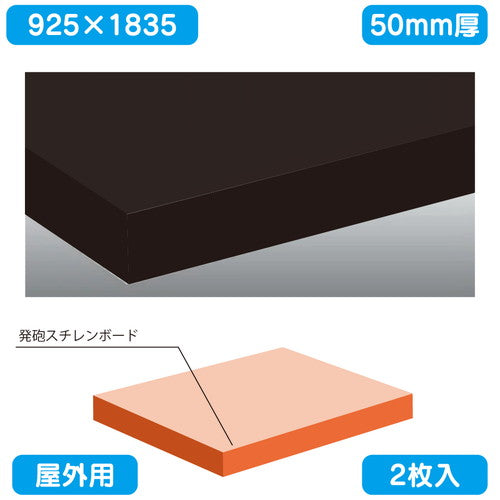 屋外用カットボード 黒 糊無し 2枚入 カルプボード コーヨーソフトボード 925×1835×50の商品画像