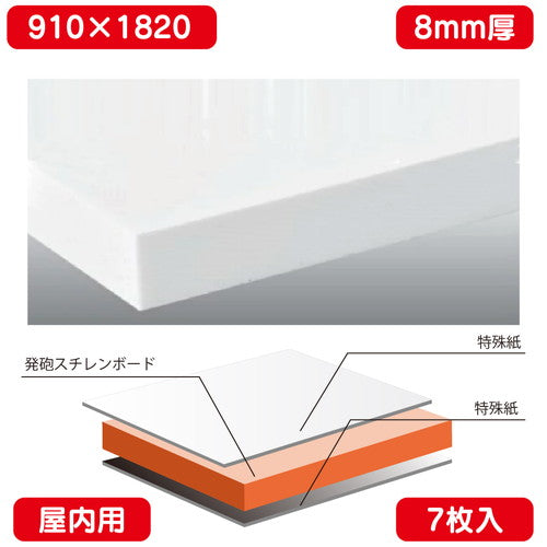 屋内用 カルプボード 7枚入 gooパネ「チャンネル」 910×1820×8の商品画像