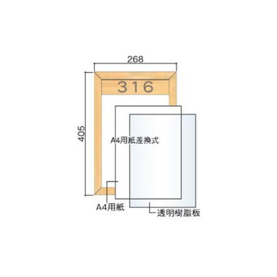 タテヤマアドバンス室名札(木製フレーム・正面型)TWマルチA45103451