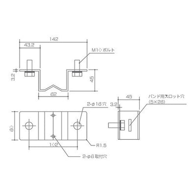 三和サインLED照明ルミリオ用ポールブラケットセットLUM-POLE-V101の商品画像