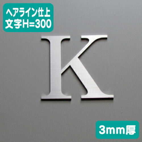 ステンレス切文字ヘアライン仕上げ(横目)3mm厚文字H=300の商品画像