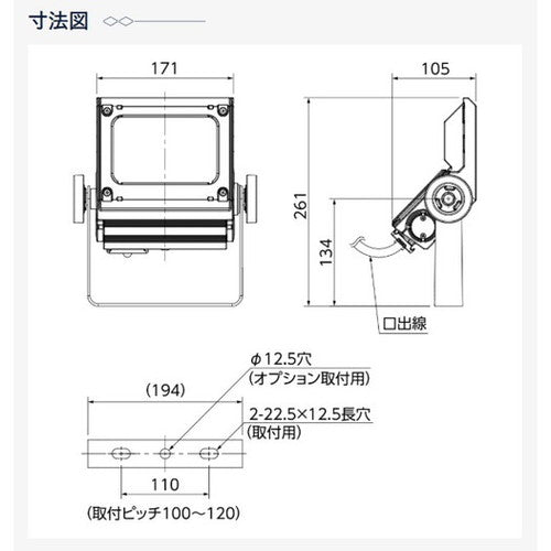 【LED投光器】【レディオック フラッド ネオ】【30クラス】ECF3050SW/LSAN8/W (旧品番:ECF2040SW/LSAN8/W) 超広角 電球色 (ホワイト)