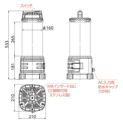 【岩崎電気】【工事現場用照明】 PWPB06010 レディオック プロワークス ハンディワークライト 60W