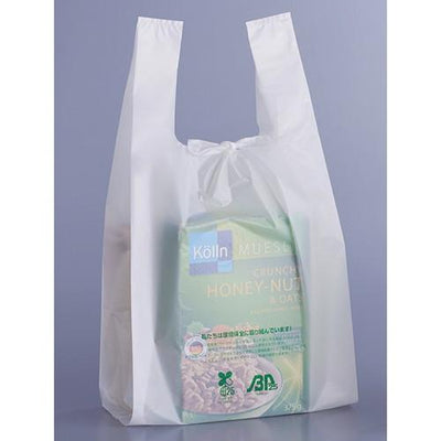ニューイージーバッグバイオ25 レジ袋(乳白)長舌片 3L 34.5×58[43]×横マチ14.5cm (1000枚) kp38-782-3-14