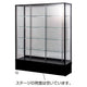店舗用品店舗什器ハイタイプガラスショーケースステージ付きブラックW90cmH180cm引戸後の商品画像