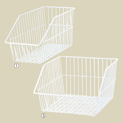 店舗用品店舗什器ネットカゴホワイトW21.5cmの商品画像