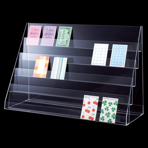 店舗用品演出用品透明アクリルカード陳列ケース5段の商品画像