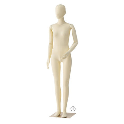 店舗用品ディスプレイ用品婦人フレキシブルマネキンアイボリーの商品画像