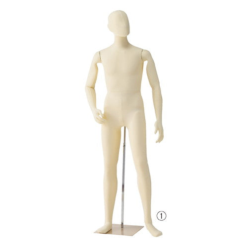 店舗用品ディスプレイ用品紳士フレキシブルマネキン黒の商品画像