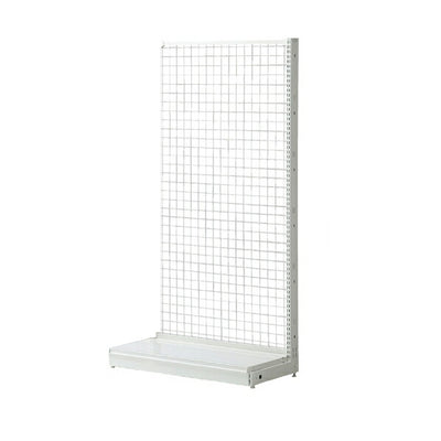 店舗用品システム什器KZ片面ネットタイプW120cm連結タイプホワイトH300cmの商品画像