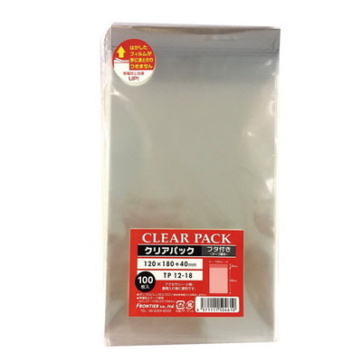 店舗用品ラッピング用品クリアパックOPP透明袋(テープ付き)12×18cmの商品画像