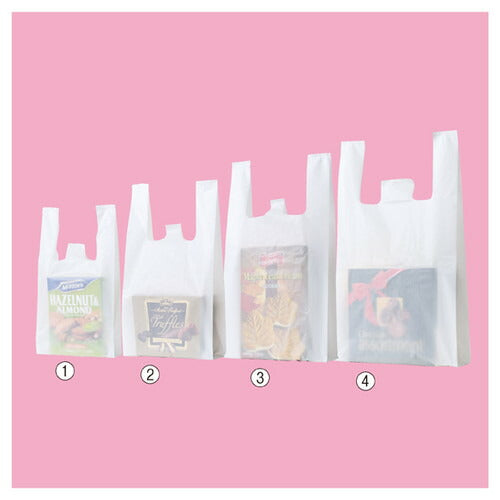 店舗用品ラッピング用品乳白レジ袋エンボス加工タイプ15×31[20]×横マチ10cmの商品画像