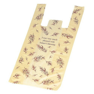 店舗用品ラッピング用品レジ袋ベージュ24×45[31]×横マチ14cmの商品画像