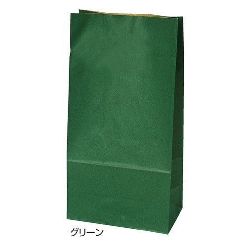 店舗用品ラッピング用品カラー無地グリーン角底紙袋15.5×9.5×32cmの商品画像