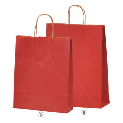 店舗用品ラッピング用品カラー手提げ紙袋レッド21×12×25cmの商品画像