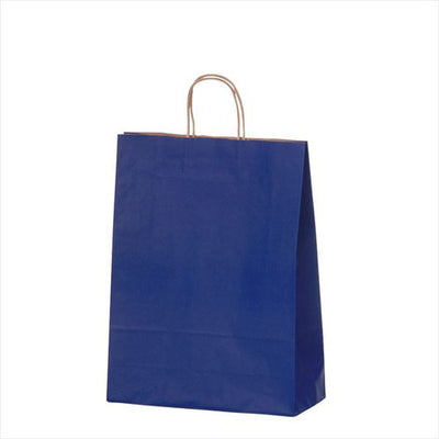 店舗用品ラッピング用品カラー手提げ紙袋ネイビー32×11.5×41cmの商品画像