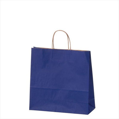 店舗用品ラッピング用品カラー手提げ紙袋ネイビー32×11.5×31cmの商品画像