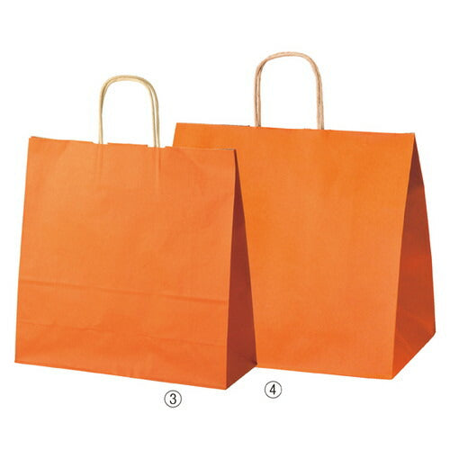 店舗用品ラッピング用品カラー手提げ紙袋オレンジ32×11.5×31cmの商品画像