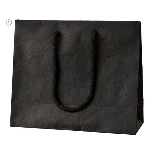 店舗用品ラッピング用品手提げ紙袋無地ブラック26×10×22cmの商品画像