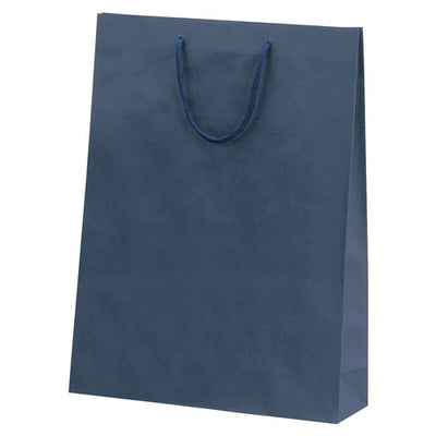 店舗用品ラッピング用品カラー手提げ紙袋紺33×10×45cmの商品画像