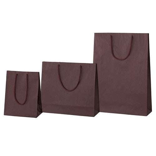 店舗用品ラッピング用品カラー手提げ紙袋ブラウン20×12×25cmの商品画像