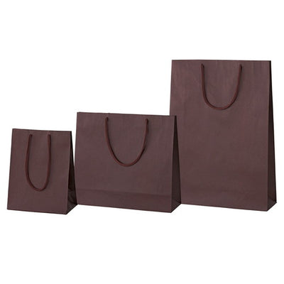 店舗用品ラッピング用品カラー手提げ紙袋ブラウン20×12×25cmの商品画像