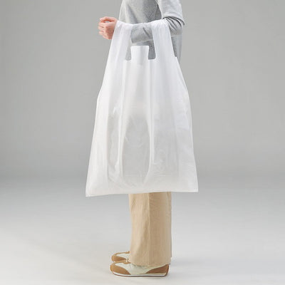 店舗用品ラッピング用品特大手提げポリ袋白無地60号41×68[50.5]×横マチ19cmの商品画像