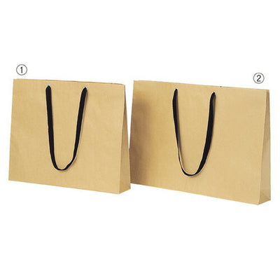 店舗用品ラッピング用品ショルダーバッグベージュ無地紙袋黒ひも60×10×42cmの商品画像