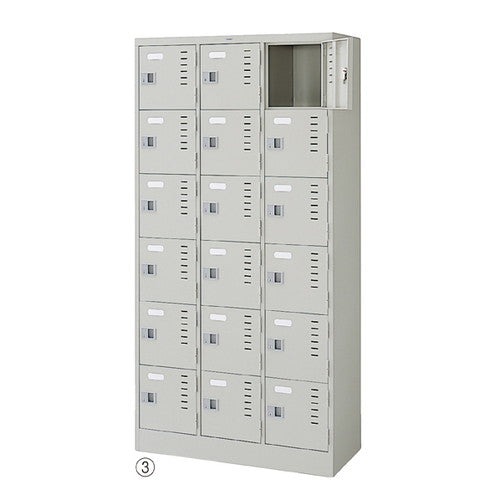 店舗用品店舗運営用品スチール製ロッカーニューグレー3列W90×H179cm18人用の商品画像