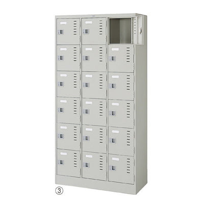店舗用品店舗運営用品スチール製ロッカーニューグレー3列W90×H179cm18人用の商品画像