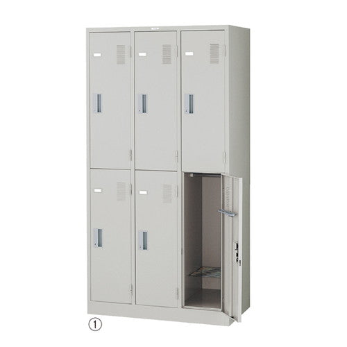 店舗用品店舗運営用品スチール製ロッカーニューグレー3列W90×H179cm6人用の商品画像