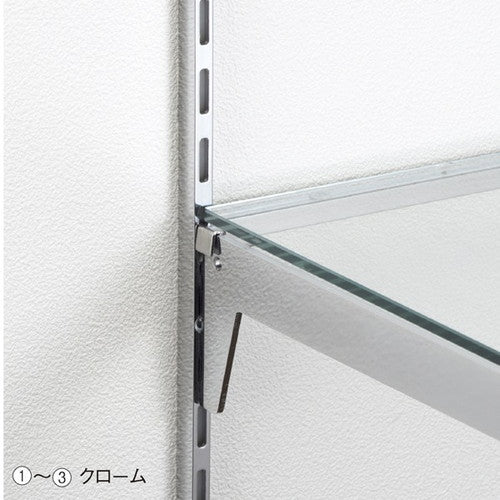 店舗用品システム什器直付柱クロームシングル14mm厚H240cmの商品画像