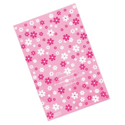 店舗用品ラッピング用品ピンクフラワーOPPギフトバッグ15×23cmの商品画像