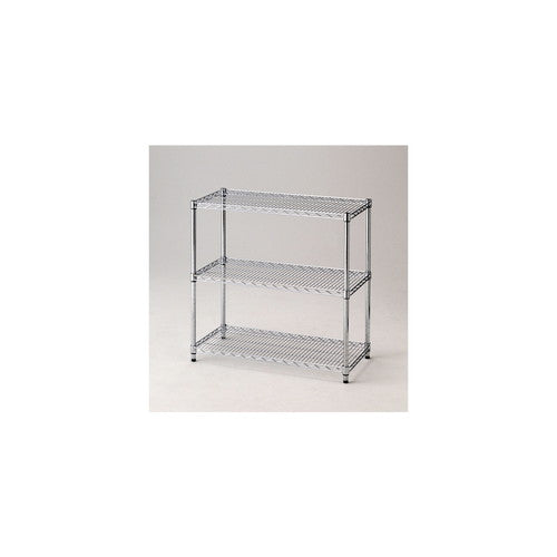 店舗用品シリーズ什器ワイヤーラックD45cmタイプアジャスタータイプH90cm3段W90.7cmの商品画像