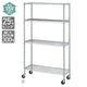 店舗用品シリーズ什器ワイヤーラックD35cmタイプキャスター付きH159cm4段W121.2cmの商品画像