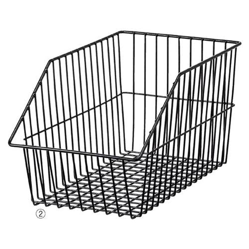 店舗用品店舗什器ネットカゴブラックW29.5cmの商品画像