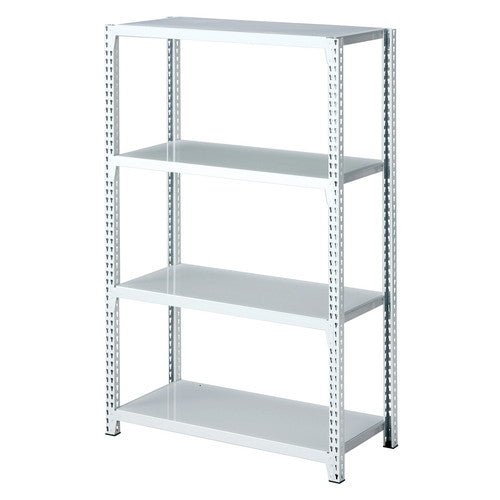 店舗用品シリーズ什器ストレージシェルフスチール棚4段展開W90cmタイプホワイト本体H150cmの商品画像