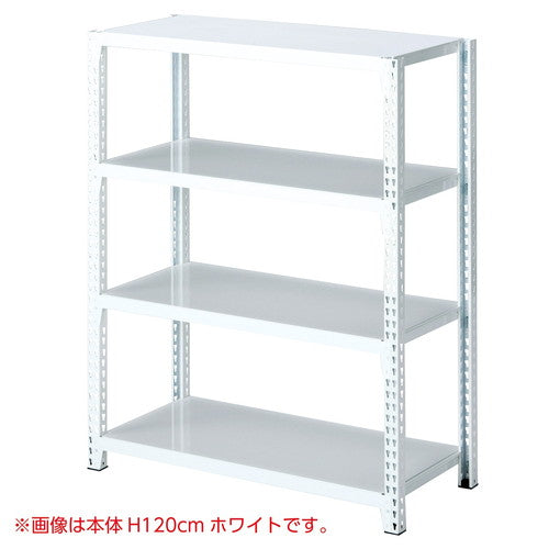 店舗用品シリーズ什器ストレージシェルフスチール棚4段展開W90cmタイプブラック本体H150cmの商品画像