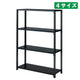 店舗用品シリーズ什器ストレージシェルフスチール棚4段展開W120cmタイプブラック本体H120cmの商品画像