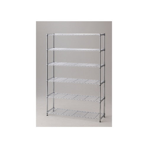 店舗用品シリーズ什器ワイヤーラックローコストD35cmアジャスタータイプH181cm6段W121.2cmの商品画像