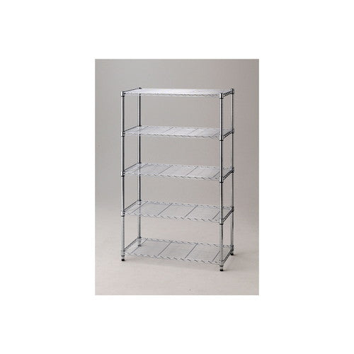 店舗用品シリーズ什器ワイヤーラックローコストD45cmアジャスタータイプH151cm5段W90.7cmの商品画像