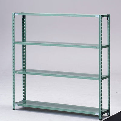 店舗用品店舗運営用品軽量セミボルトレスラック150kg/段グリーンW150cm4段(H180cm)D60cmの商品画像