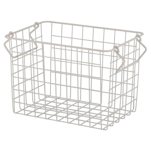 店舗用品演出用品スタッキングワイヤーバスケットホワイトW37×D26×H18cmの商品画像