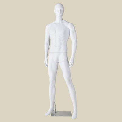 店舗用品ディスプレイ用品軽量ABS製紳士全身リアルマネキンマッチョタイプ両足開きポーズの商品画像