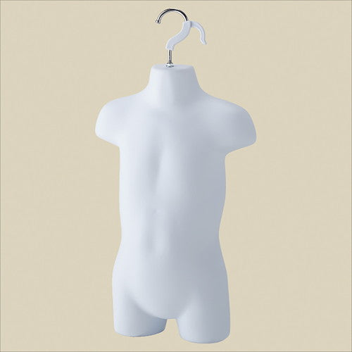 店舗用品ディスプレイ用品子供前面ハーフトルソー(つや消しタイプ)身長100cm白の商品画像
