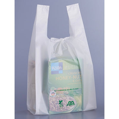 店舗用品ラッピング用品ニューイージーバッグバイオ25レジ袋(乳白)長舌片3L34.5×58[43]×横マチ14.5cmの商品画像
