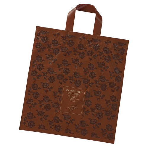 店舗用品ラッピング用品ハンドル付きポリ袋エレガントローズ43×38×底マチ10cmの商品画像