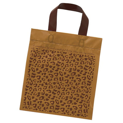 店舗用品ラッピング用品ハンドル付きポリ袋レオパード35×38×底マチ10cmの商品画像