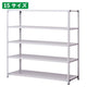 店舗用品店舗運営用品軽量セミボルトレスラック150kg/段ホワイトグレーW180cm4段(H180cm)D30cmの商品画像