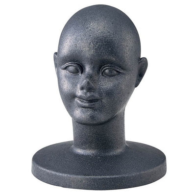 店舗用品演出用品マネキンヘッド耳あり黒の商品画像